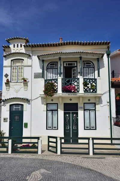 Kolorowe domy, Costa Nova, Beira Litoral, Portugalia, Europa — Zdjęcie stockowe