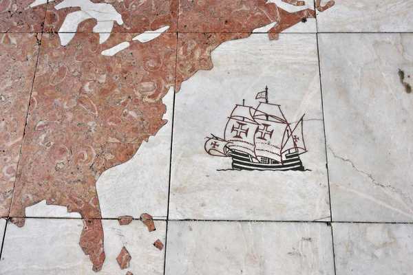 Detail pomníku objevy Lisabon Portugalsko — Stock fotografie