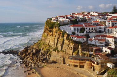 Atlantik Okyanusu kıyısında, Azenhas Köyü, Sintra, Lisbon, Po do Mar