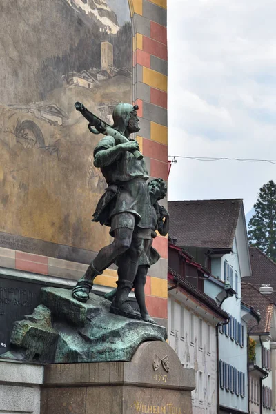 Wilhelm Tell sculpture, Switzerland — Stock Photo, Image