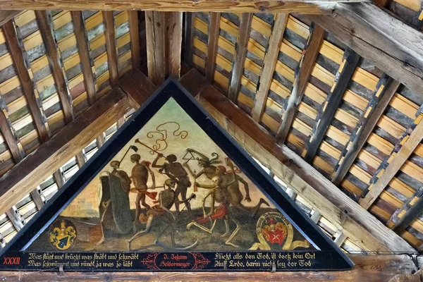 Spreuer brug oude schilderij Dance of Death, Luzern, Switzer — Stockfoto