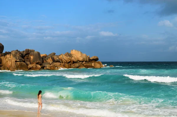 Seychelles, La Digue. Beach — Φωτογραφία Αρχείου