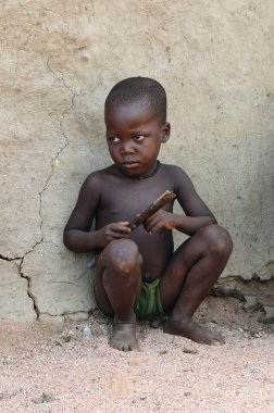 Küçük Himba çocuk, Namibya 