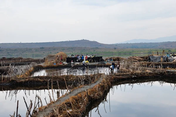 Die salzbergwerke des katwe-sees in uganda, afrika — Stockfoto