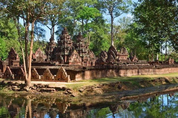 Banteay Srei chrám Siem Reap komplexní Kambodža — Stock fotografie
