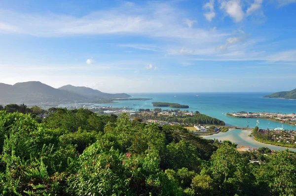 Vue Aérienne Sur Littoral Des Îles Seychelles Luxe Eden Island — Photo