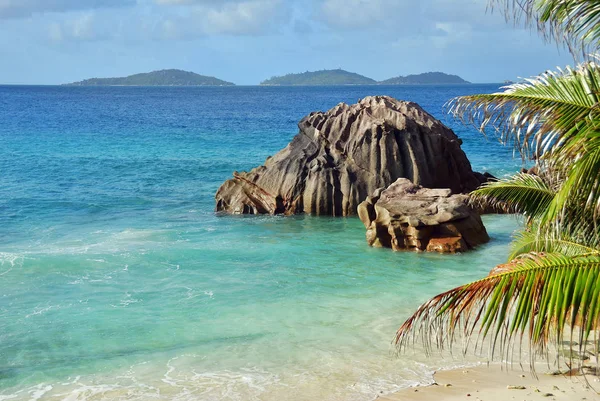 Paisaje de la isla de Seychelles, La Digue — Foto de Stock