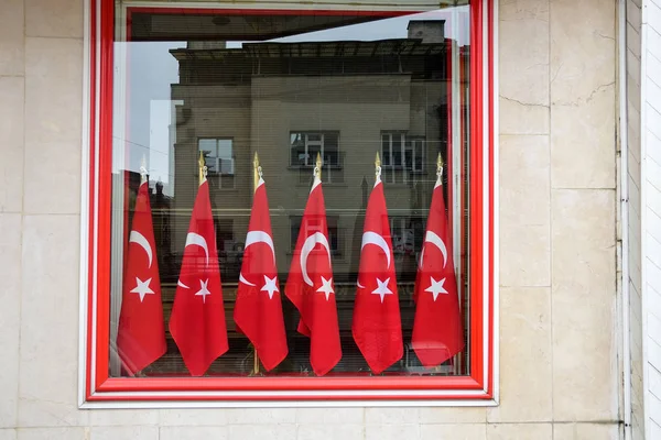 Turkiska flaggor i Ankara — Stockfoto