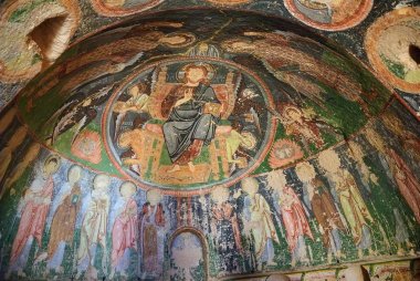Mağara kilisede fresco. Cappadocia.Turkey
