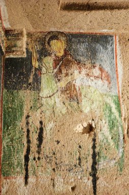 Mağara kilisede fresco. Cappadocia.Turkey