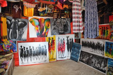 Hediyelik eşya dükkanı, Kendwa, Zanzibar, Tanzanya, Afrika