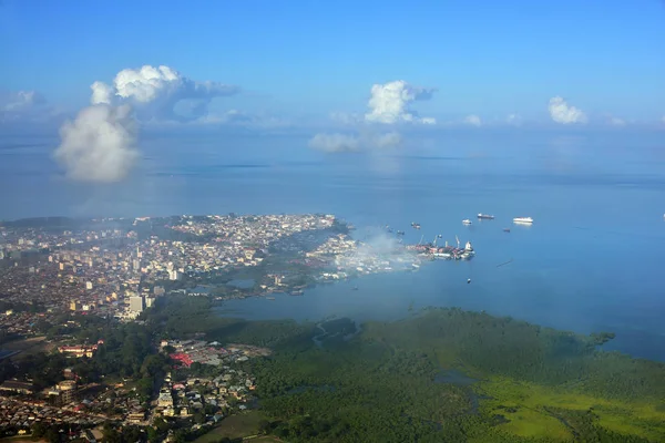 Légi felvétel a kővárosról, Zanzibár, Tanzánia, Afrika — Stock Fotó