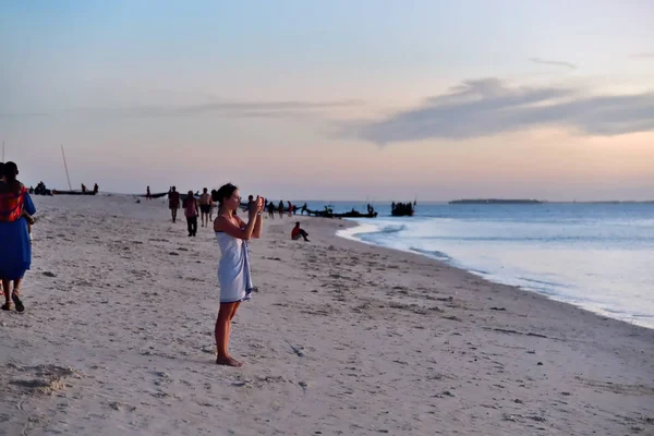 Zanzibar, Tanzanie, Afrika. Pláž Kendwa — Stock fotografie