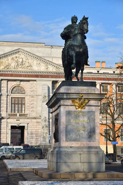 Monument Peter de Grote in Sint-Petersburg, Rusland — Stockfoto