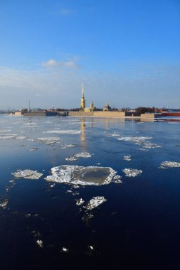 Neva Nehri ve Peter ve Paul Kalesi, St Petersburg, Rusya