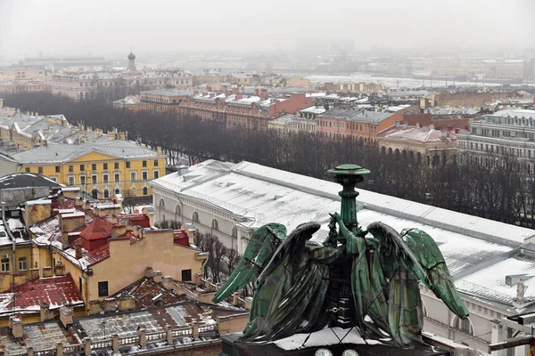 Санкт Петербург Росія Січня 2020 Панорамний Зимовий Краєвид Міста Даху — стокове фото