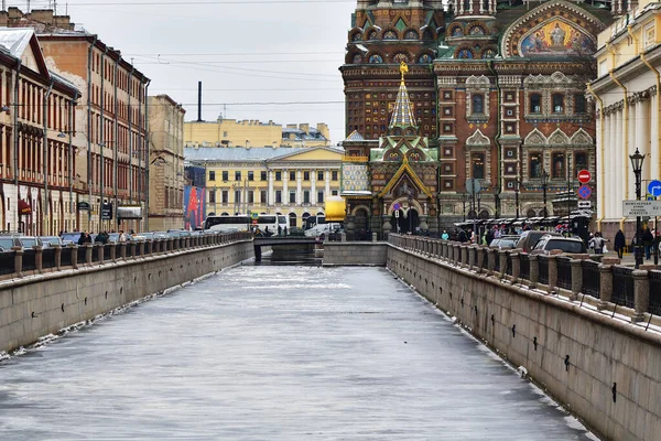 Санкт Петербург Россия Января 2020 Года Собор Спаса Нашего Пролитой — стоковое фото
