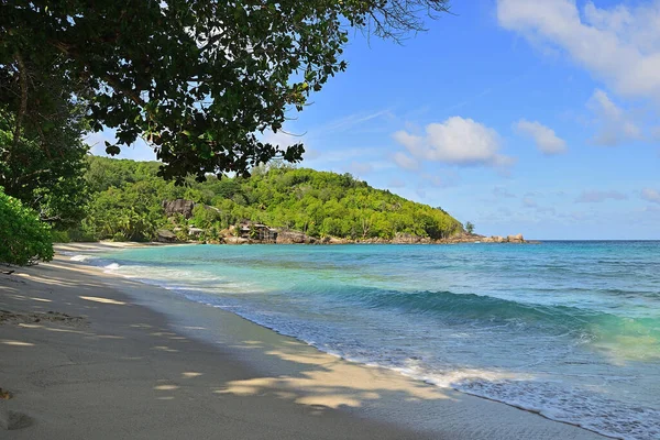Hermosa Playa Tropical Las Islas Seychelles Mahe — Foto de Stock