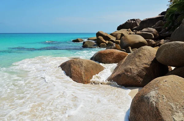 Granite Rocky Beaches Seychelles Islands Praslin Anse Georgette — Stock Photo, Image