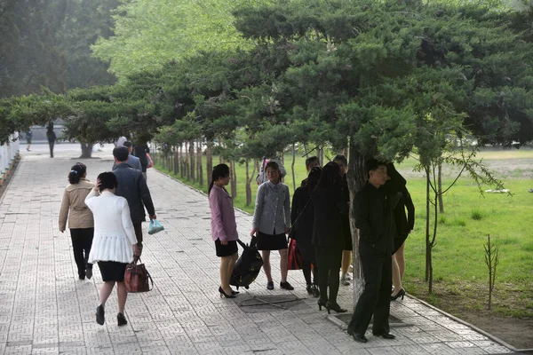 Pyongyang North Korea April 2019 Street Scene Local People City — Stock Photo, Image