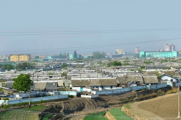 Coreia Norte Casa Típica Apartamento Bairro Residencial Subúrbio Kaesong Todo — Fotografia de Stock