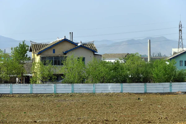 Coreia Norte Casa Típica Bairro Residencial Subúrbio Kaesong Todo Alojamento — Fotografia de Stock