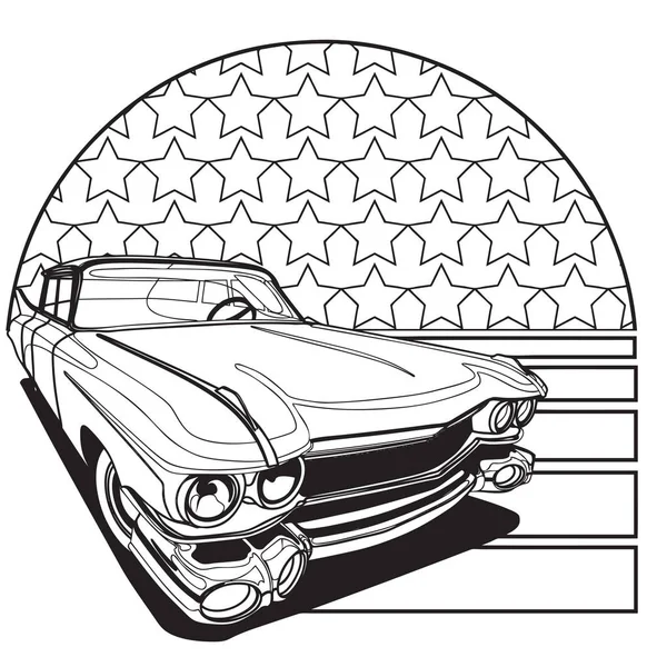 Insignia de estilo americano blanco y negro — Vector de stock