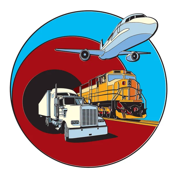 Insignia de tema de transporte — Vector de stock