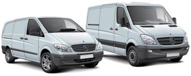 Two light commercial vehicles clipart