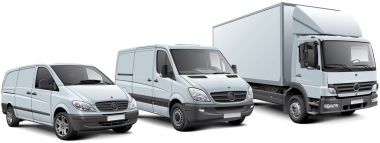European commercial vehicles lineup clipart