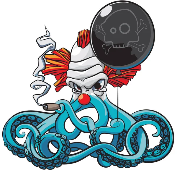 Octopus dåliga clownen — Stock vektor