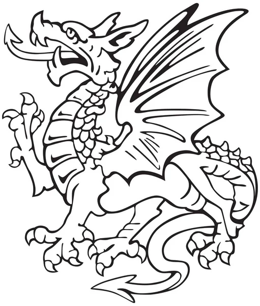 Dragon héraldique No1 — Image vectorielle