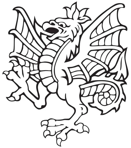 Dragón heráldico No3 — Archivo Imágenes Vectoriales