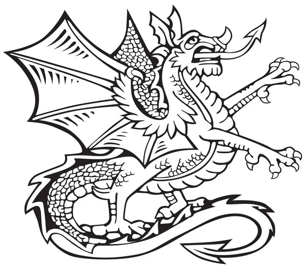 Heraldiska dragon No2 — Stock vektor