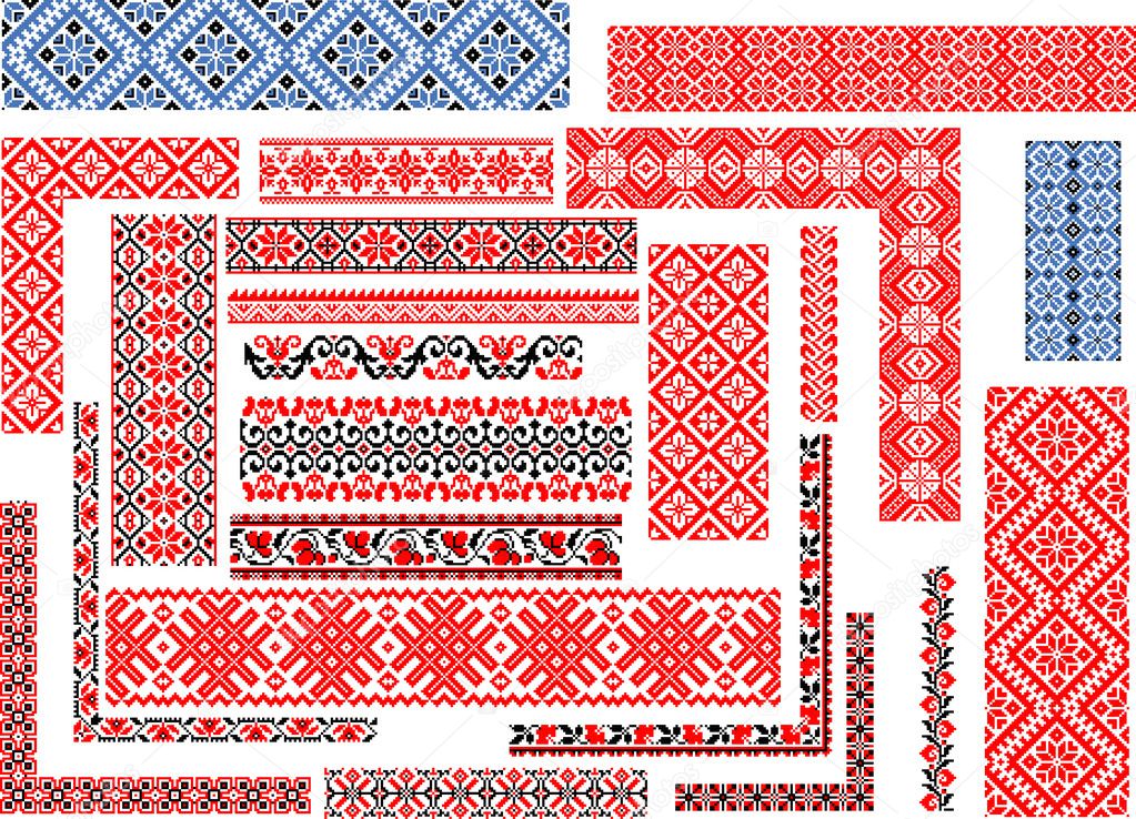Set of Patterns for Embroidery Stitch 