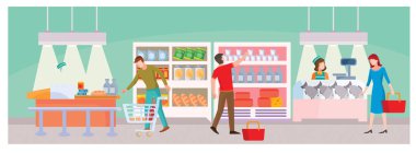 Dükkanın süpermarket ile banner