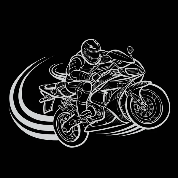 Icono motociclista — Vector de stock