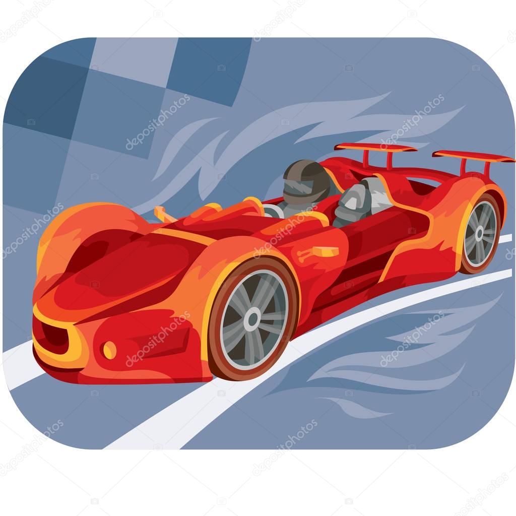 red sports car on race