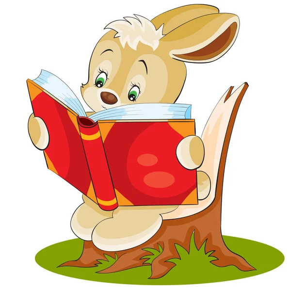 Hase mit Buch — Stockvektor