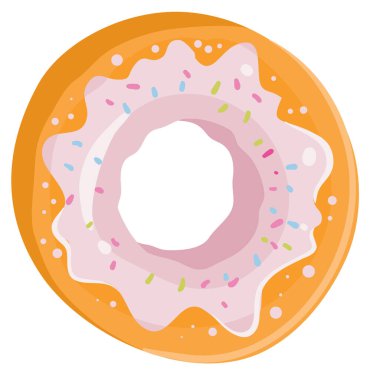 Beyaz arka planda pembe kremalı, izole bir nesne.,