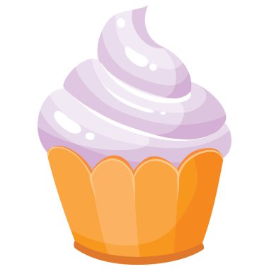 Kremalı tatlı kek, beyaz arka planda izole edilmiş nesne.,