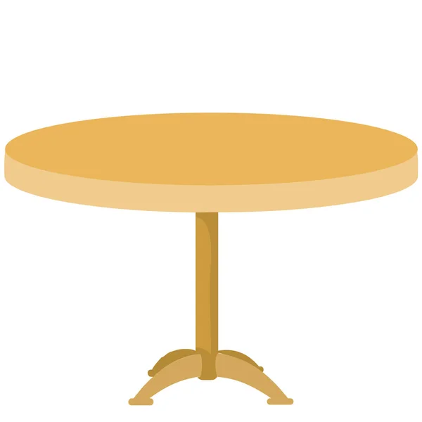 Table ronde, objet isolé sur fond blanc, illustration vectorielle — Image vectorielle