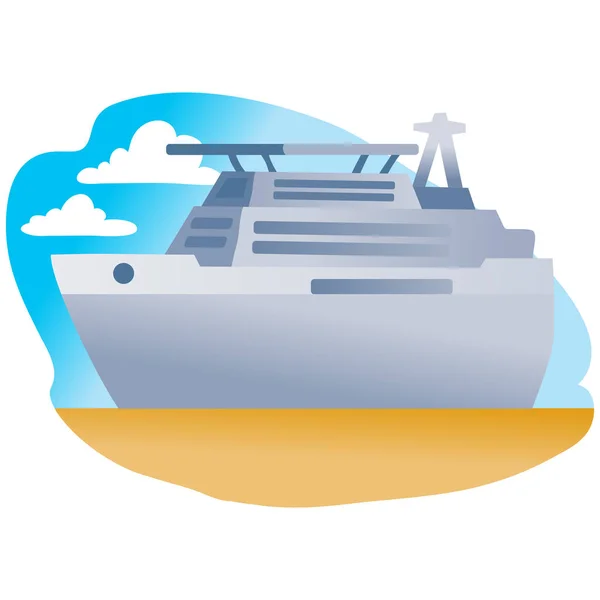 Illustrazione di una grande nave da crociera su sfondo blu , — Vettoriale Stock