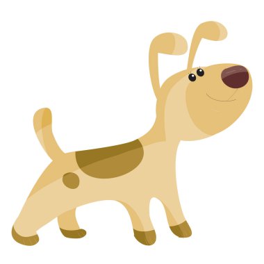 Şirin köpek profilde dört ayak üzerinde duruyor. Yavru köpek, güvenilirlik, arkadaş, beyaz arka planda izole bir nesne.,