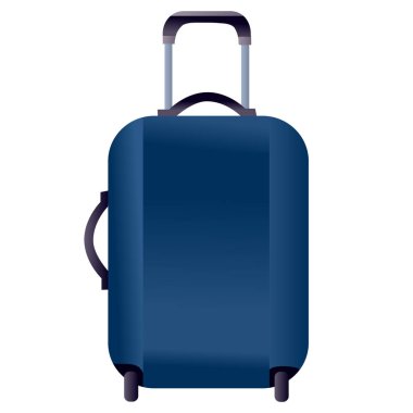 Mavi seyahat çantası, beyaz arkaplanda izole bir nesne.,