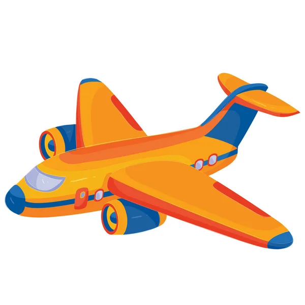 Airplane in the children s style for toy flying, style, isolated object on a white background, — Stock Vector