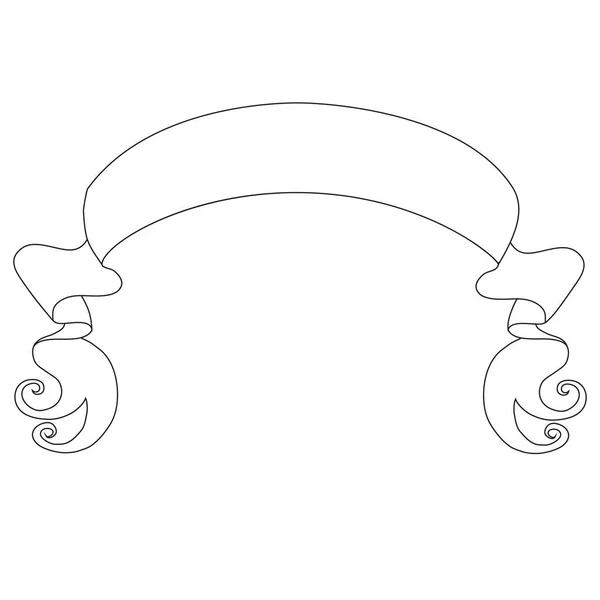 Schets banner, geïsoleerd object op een witte achtergrond, — Stockvector