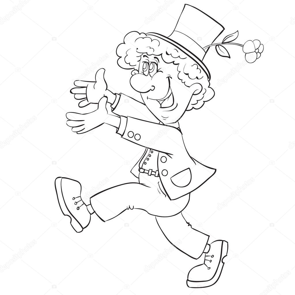 Curly Man In A Top Hat And With A Flower Outline Drawing Isolated Object On A White Background Vector Illustration Premium Vector In Adobe Illustrator Ai Ai Format Encapsulated Curly Man In A Top Hat And With A Flower Outline Drawing Isolated Object On A White Background Vector Illustration Premium Vector In Adobe Illustrator Ai Ai Format Encapsulated