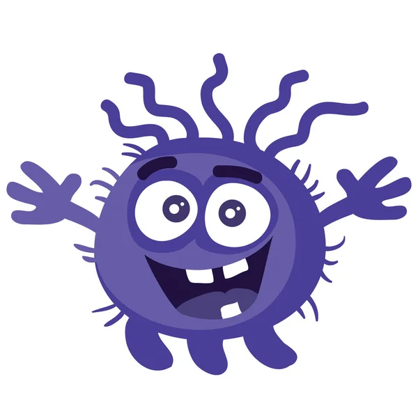 Virus, microbe, pathogen, germ vector icon. Blue illustration of micro bacteria isolated on white background, — Stockvektor