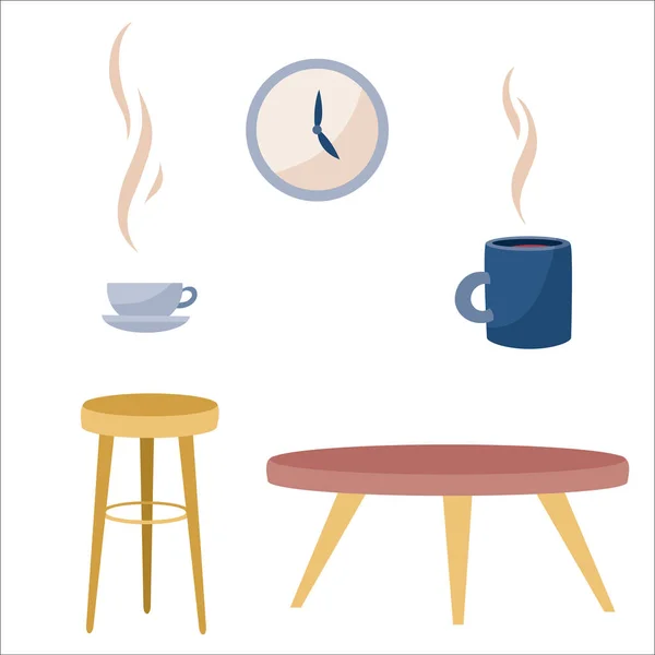 Serie di oggetti che possono essere utilizzati per decorare una casa, caffè, ufficio, oggetto isolato su sfondo bianco, illustrazione vettoriale, eps — Vettoriale Stock